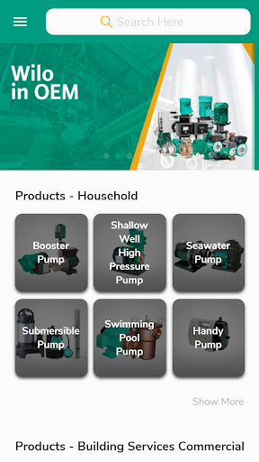 Android application Pompa Wilo screenshort