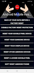 Android Mobile Reset Guide