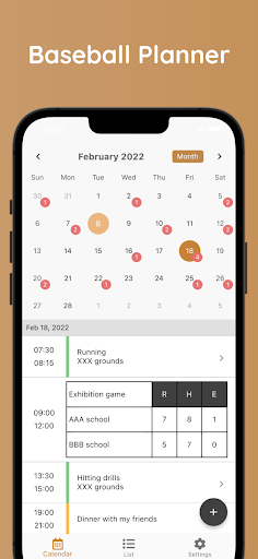 Android application Baseball Schedule Planner screenshort