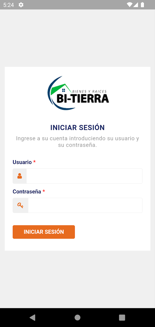 Android application Servi Tierra screenshot