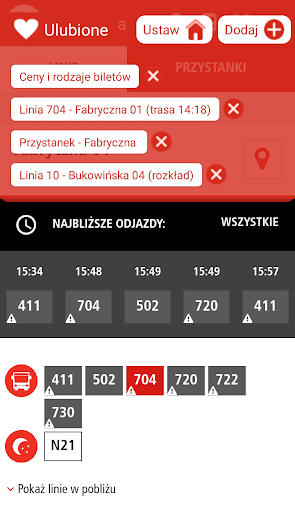 Warsaw Public Transport Screen 2