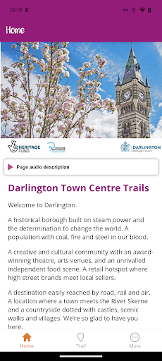 Android application Darlington Town Centre Trails screenshort