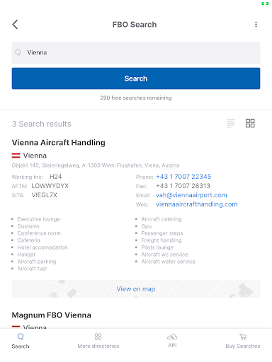 Aviapages Charter Directories screenshot 10