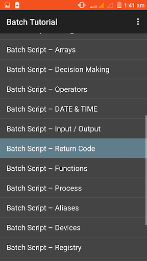 Android application Batch Programming screenshort
