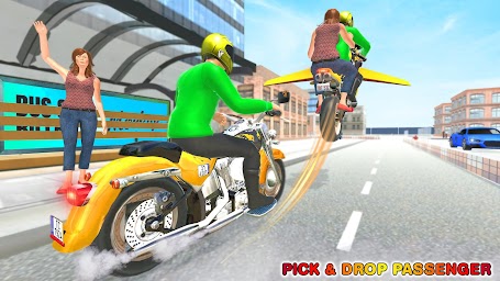 Futuristic Flying Bike Taxi Simulator Driver