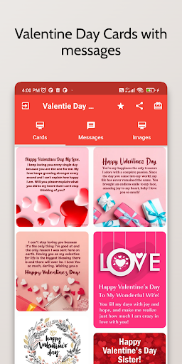 Android application Valentine Day Wishes screenshort