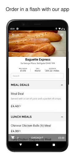 Android application Baguette Express screenshort