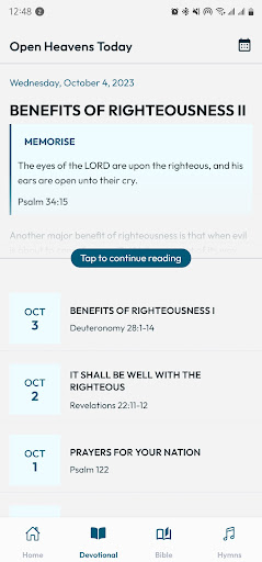 Open Heavens Devotional Screen 2