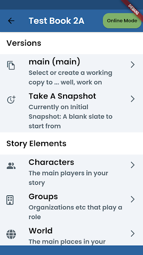 StoryLines Screen 2