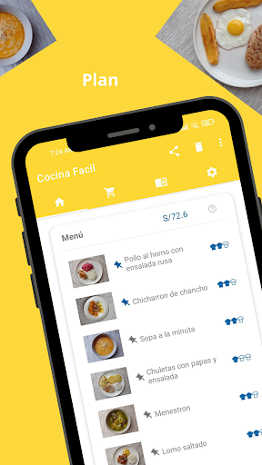 Android application Cocina Facil screenshort