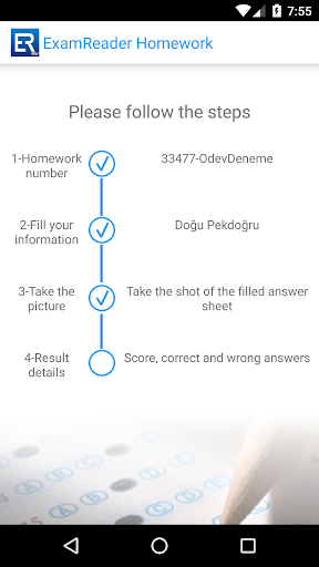 Exam Reader Homework Screen 2