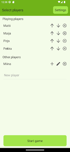 Android application Mölkky score counter screenshort
