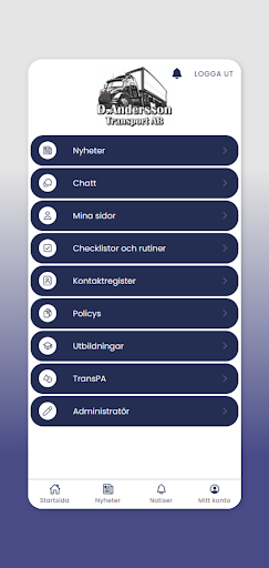 Android application D Andersson Transport screenshort