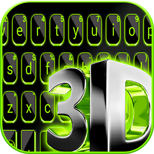 Neon 3d Green Black Tech Keybo  Icon