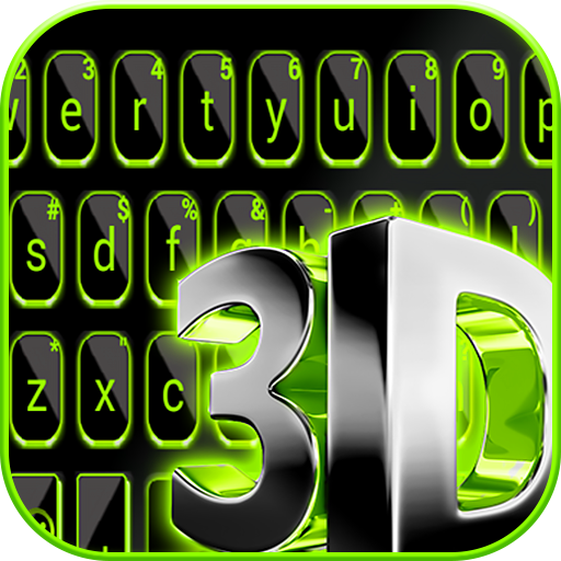 Neon 3d Green Black Tech Keybo logo