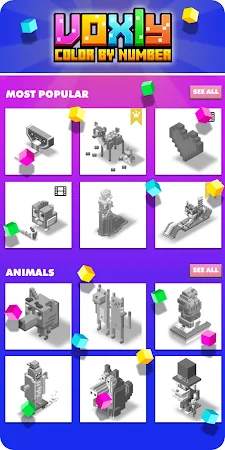 Game screenshot Voxly: 3D Color by Number. apk download