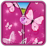 Pink Butterfly Zipper UnLock icon