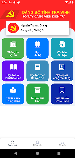 Android application Sổ tay Đảng viên Trà Vinh screenshort