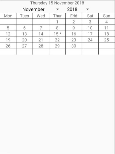 Android application Calendar screenshort