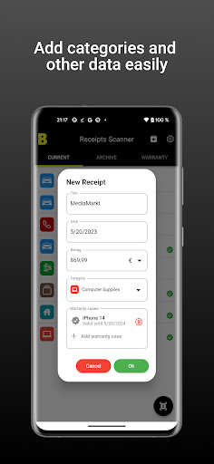 Receipts Scanner Screen 2