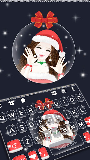 Android application Cute Christmas Girl Keyboard B screenshort
