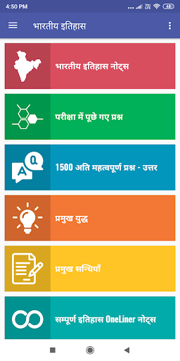 Android application Indian History | भारतीय इतिहास screenshort