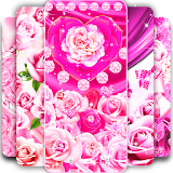 Pink rose silk live wallpaper icon