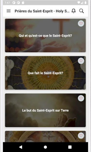 Android application Prières du Saint-Esprit - Holy screenshort