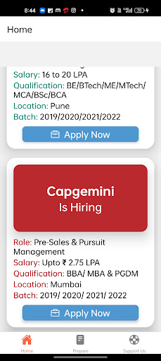 Android application Fresher Placement Fresher Jobs screenshort