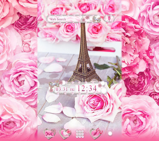 Android application Roses & Paris Theme +HOME screenshort