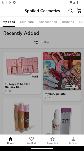 Screenshot of Spoiled Cosmetics