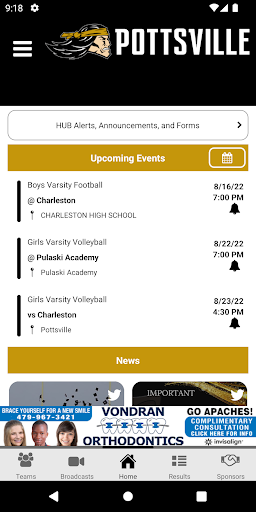 Pottsville Apache Athletics Screen 2