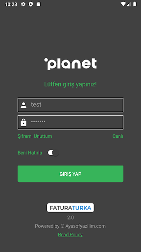 Android application FaturaTurka: Planet Tax Free screenshort