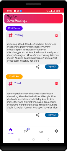 tags up : hashtags generator f Screen 3
