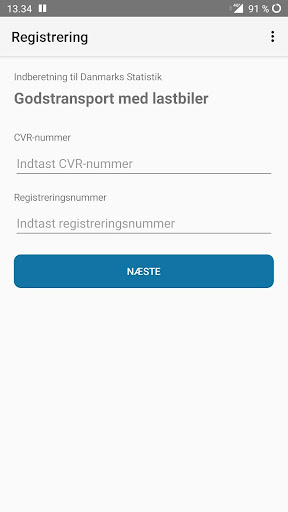 Android application Vejgodsstatistik screenshort