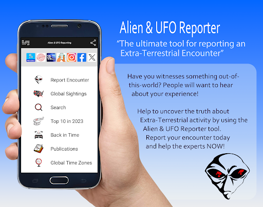 Android application Alien & UFO Reporting Tool screenshort
