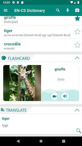 Android application Czech English Dictionary screenshort
