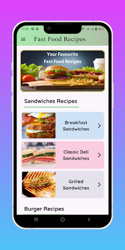 Android application Fast Food Recipes [Pro] screenshort