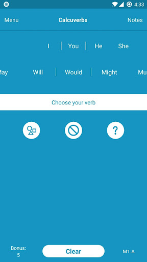 Android application Calcuverbs screenshort