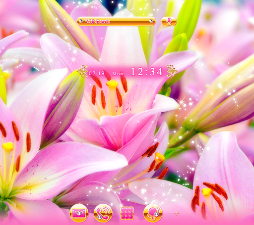 Android application Pink Lilies Theme screenshort