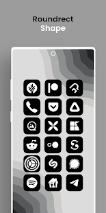 iOS 16 Black - Екранна снимка на пакет с икони