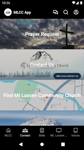 Mt Lassen Community Church App Screen 2