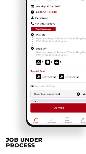 JK Driver App Screen 2