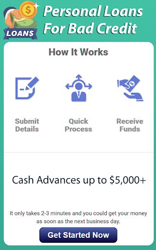 Android application LOANS For Bad Credit GET CASH screenshort