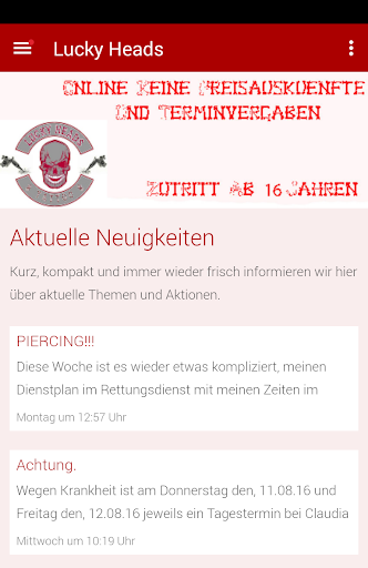 Android application Lucky Heads Tattoo & Piercing screenshort