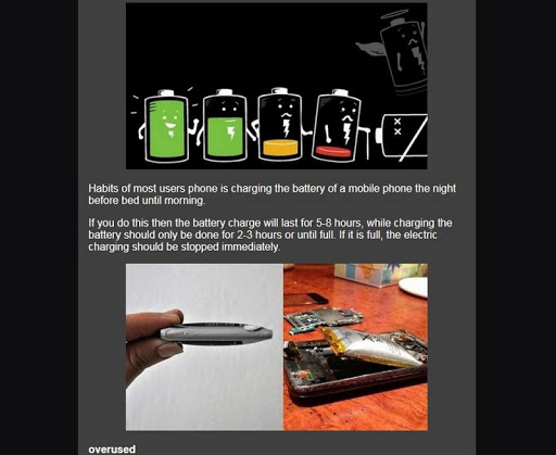 Android application repair damaged cell phone batt screenshort