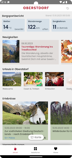 Android application Oberstdorf screenshort