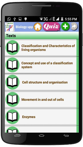 Android application Biology upper sixth screenshort