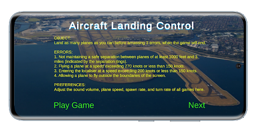Aircraft Landing Control Screen 2
