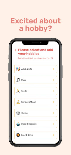 Android application Hobee Match screenshort